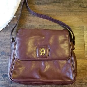 Vintage Burgundy Brown Etienne Aigner Leather Bag